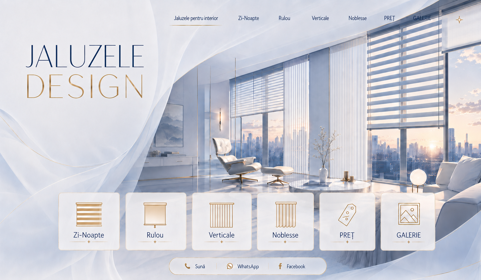 Jaluzele Design � Zi-Noapte, Rulou, Verticale, Noblesse, Preț și Galerie